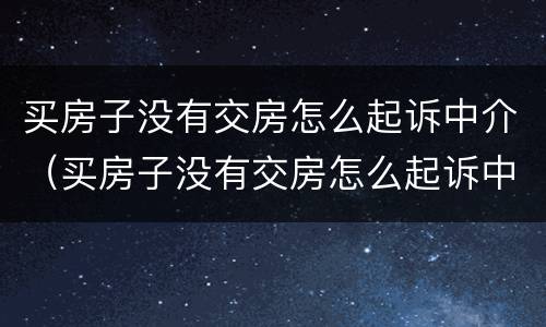 买房子没有交房怎么起诉中介（买房子没有交房怎么起诉中介呢）