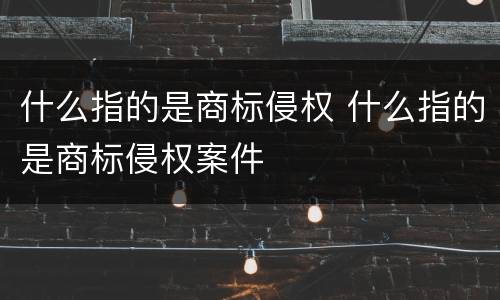 什么指的是商标侵权 什么指的是商标侵权案件