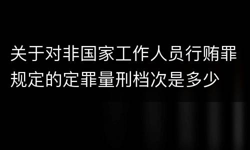 关于对非国家工作人员行贿罪规定的定罪量刑档次是多少