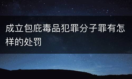 成立包庇毒品犯罪分子罪有怎样的处罚