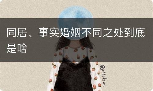 同居、事实婚姻不同之处到底是啥