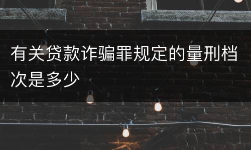 有关贷款诈骗罪规定的量刑档次是多少