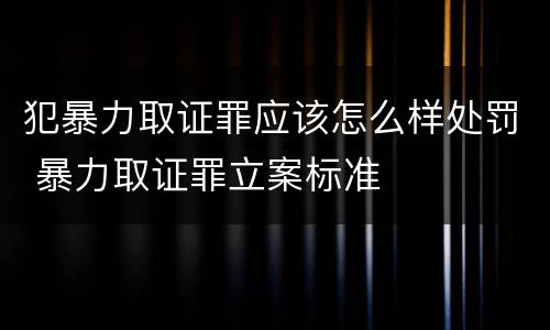 犯暴力取证罪应该怎么样处罚 暴力取证罪立案标准