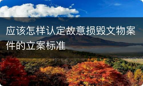应该怎样认定故意损毁文物案件的立案标准