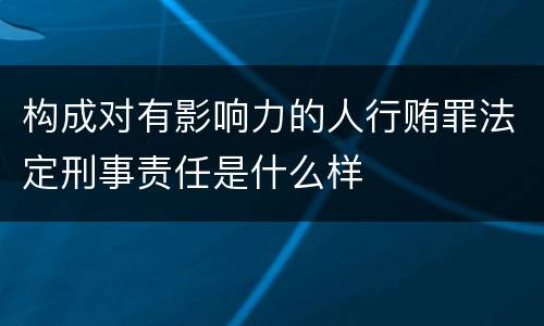 构成对有影响力的人行贿罪法定刑事责任是什么样