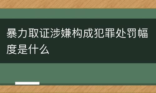 暴力取证涉嫌构成犯罪处罚幅度是什么
