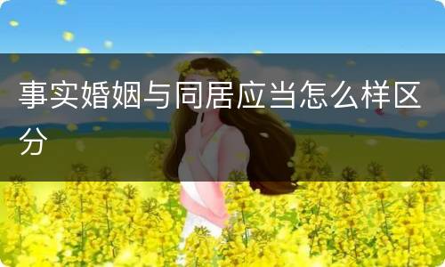 事实婚姻与同居应当怎么样区分