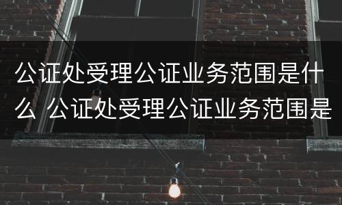 公证处受理公证业务范围是什么 公证处受理公证业务范围是什么意思