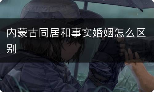 内蒙古同居和事实婚姻怎么区别
