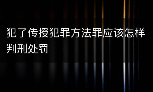 犯了传授犯罪方法罪应该怎样判刑处罚