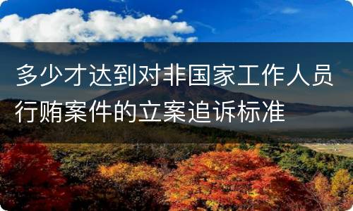 多少才达到对非国家工作人员行贿案件的立案追诉标准