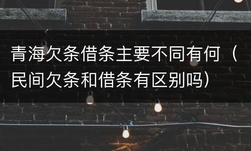 青海欠条借条主要不同有何（民间欠条和借条有区别吗）