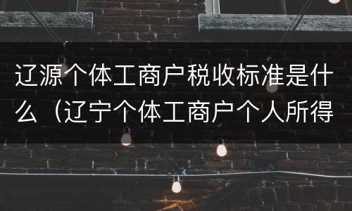 辽源个体工商户税收标准是什么（辽宁个体工商户个人所得税）