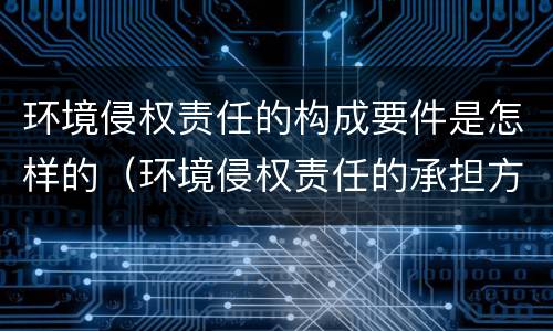 环境侵权责任的构成要件是怎样的（环境侵权责任的承担方式）