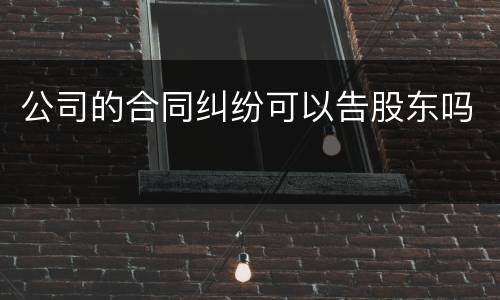 公司的合同纠纷可以告股东吗