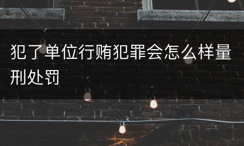 犯了单位行贿犯罪会怎么样量刑处罚