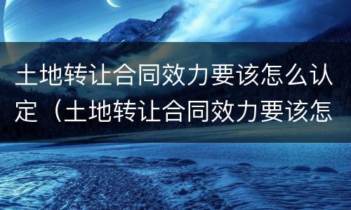 土地转让合同效力要该怎么认定（土地转让合同效力要该怎么认定才有效）