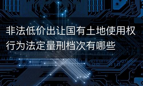 非法低价出让国有土地使用权行为法定量刑档次有哪些