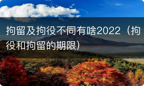 拘留及拘役不同有啥2022（拘役和拘留的期限）