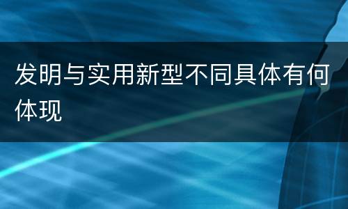 发明与实用新型不同具体有何体现