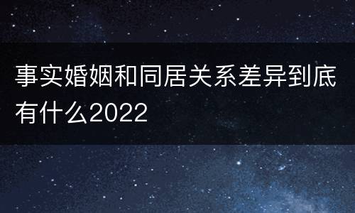 事实婚姻和同居关系差异到底有什么2022