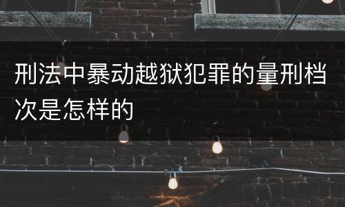刑法中暴动越狱犯罪的量刑档次是怎样的