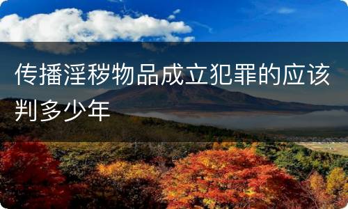 传播淫秽物品成立犯罪的应该判多少年