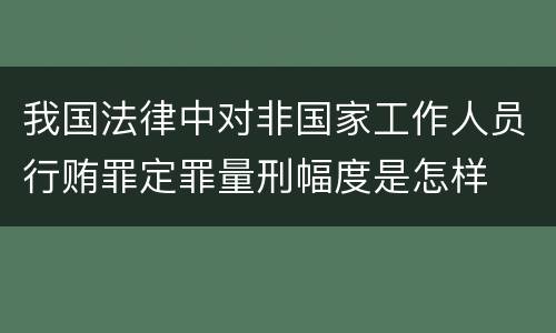 我国法律中对非国家工作人员行贿罪定罪量刑幅度是怎样