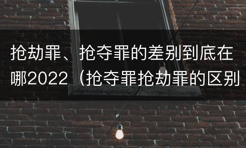 抢劫罪、抢夺罪的差别到底在哪2022（抢夺罪抢劫罪的区别）