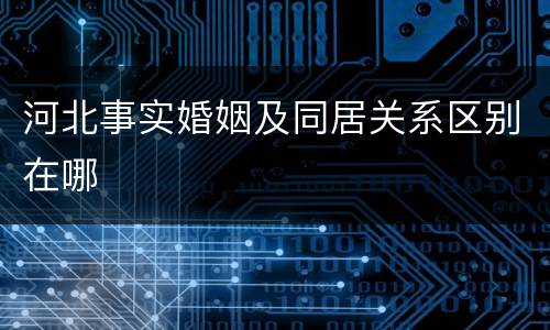 河北事实婚姻及同居关系区别在哪