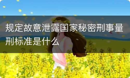 规定故意泄露国家秘密刑事量刑标准是什么