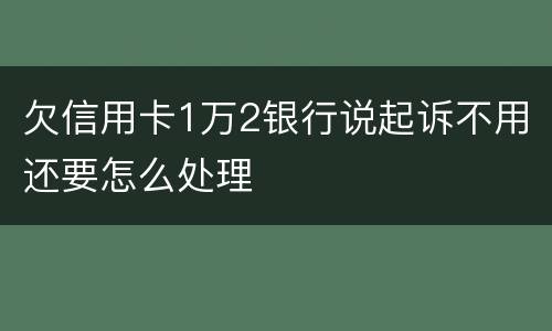 欠信用卡1万2银行说起诉不用还要怎么处理