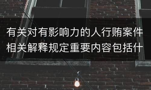 有关对有影响力的人行贿案件相关解释规定重要内容包括什么