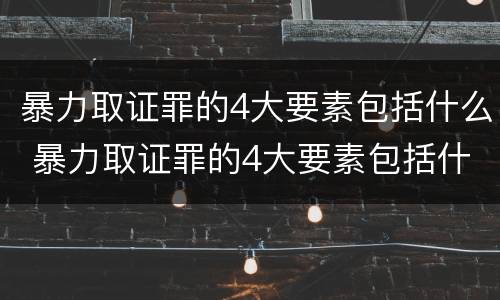 暴力取证罪的4大要素包括什么 暴力取证罪的4大要素包括什么意思
