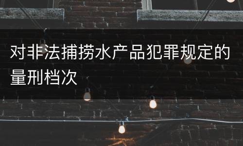 对非法捕捞水产品犯罪规定的量刑档次