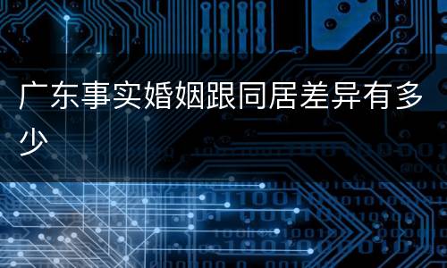 广东事实婚姻跟同居差异有多少