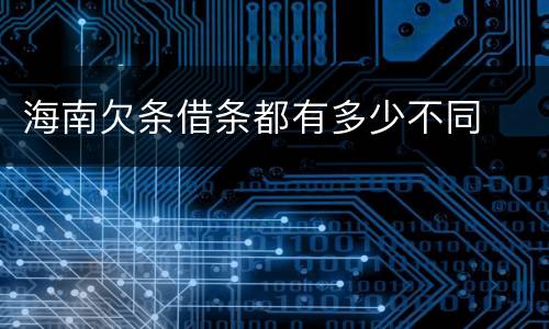 海南欠条借条都有多少不同