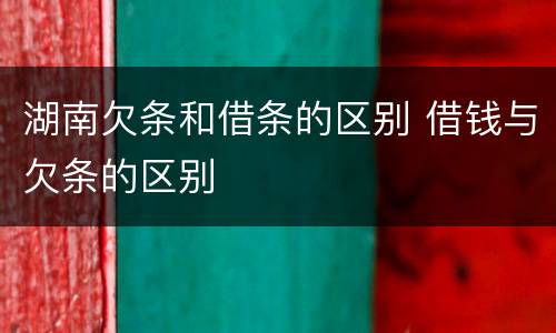 湖南欠条和借条的区别 借钱与欠条的区别