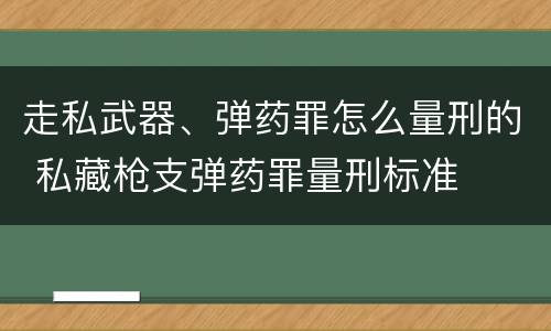 走私武器、弹药罪怎么量刑的 私藏枪支弹药罪量刑标准
