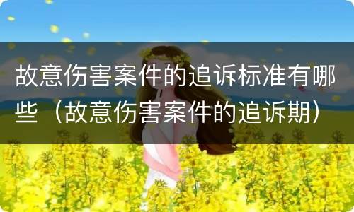 故意伤害案件的追诉标准有哪些（故意伤害案件的追诉期）