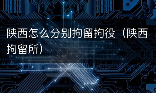 陕西怎么分别拘留拘役（陕西拘留所）