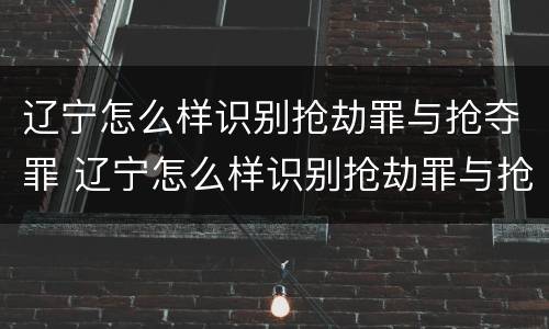 辽宁怎么样识别抢劫罪与抢夺罪 辽宁怎么样识别抢劫罪与抢夺罪呢
