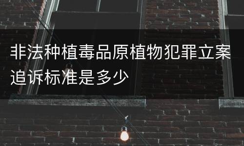 非法种植毒品原植物犯罪立案追诉标准是多少