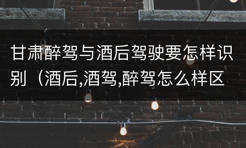 甘肃醉驾与酒后驾驶要怎样识别（酒后,酒驾,醉驾怎么样区分）