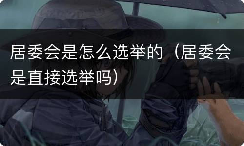 居委会是怎么选举的（居委会是直接选举吗）