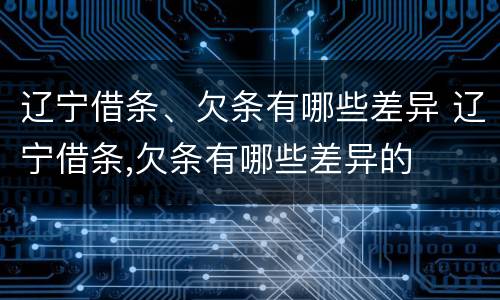 辽宁借条、欠条有哪些差异 辽宁借条,欠条有哪些差异的