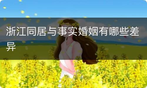 浙江同居与事实婚姻有哪些差异