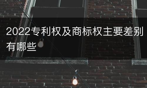 2022专利权及商标权主要差别有哪些
