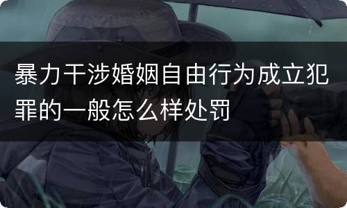 暴力干涉婚姻自由行为成立犯罪的一般怎么样处罚