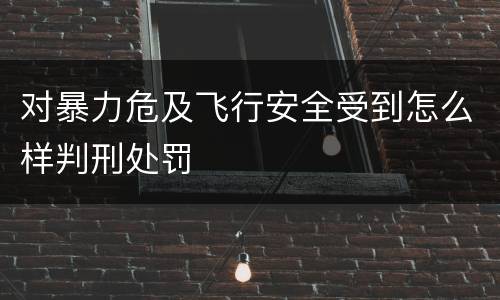 对暴力危及飞行安全受到怎么样判刑处罚